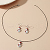 Christmas Theme Alloy Enamel Pendant Necklaces & Dangle Earrings Sets for Women WGFE393-01-1