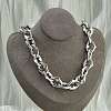 304 Stainless Steel Spiked Oval Link Chain Necklaces for Women Men NJEW-A043-01P-1