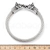 Viking 304 Stainless Steel Open Cuff Bangles for Men BJEW-U001-07L-AS-2
