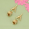 Three-Dimensional Flower Brass Pendants KK-V006-02G-04-1