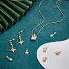 BENECREAT 12Pcs 6 Styles Brass Cubic Zirconia Pendants KK-BC0013-60-5