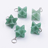 Natural Green Aventurine Pendants X-G-E398-02G-2