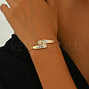 Brass Micro Pave Clear Cubic Zirconia Slider Bracelets IW9217-3