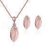Horse Eye Alloy & Cat Eye Pendant Necklaces & Stud Earrings Sets FS-WG775AC-01-2
