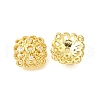 Flower Brass Clear Cubic Zirconia Bead Caps KK-V008-01G-1