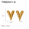 Textured Heart 304 Stainless Steel Stud Earrings FS-WG7D1EE-01-2