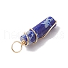 Dyed Synthetic Imperial Column Copper Wire Wrapped Pendants PALLOY-JF03490-5