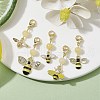 5Pcs Bee Alloy Enamel Pendant Decorations HJEW-JM01728-4