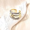 Brass Micro Pave Cubic Zirconia Cuff Rings RJEW-V007-05GP-3