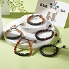 Round Natural Wood Braided Bead Bracelet BJEW-JB07345-3