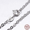 Anti-Tarnish Rhodium Plated 925 Sterling Silver Cable Chains Necklaces NJEW-M157-30C-22-2