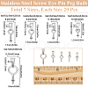 Beebeecraft 100Pcs 5 Styles Stainless Steel Screw Eye Pin Peg Bails STAS-BBC0005-77-2