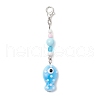 Ocean Theme Porcelain Charm & Glass Beads Pendant Decorations HJEW-JM03154-03-2