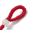 Baking Painted Imitation Jade Glass Woven Clover Pendant Decorations HJEW-JM03148-04-5