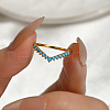 925 Sterling Silver Pave Cubic Zirconia V-shaped Finger Rings for Women DZ3056-3-2