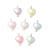 14Pcs 14 Styles Imitation Pearl Acrylic Heart Connector Charms PALLOY-JF03916-2