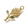 Brass Micro Pave Clear Cubic Zirconia Pendants ZIRC-I070-014G-2