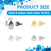 Unicraftale 64Pcs 4 Colors Flower Rack Plating Brass Filigree Bead Cap Bails KK-UN0002-89-3