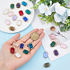 FIBLOOM 24Pcs 12 Colors Alloy Faceted Glass Connector Charms FIND-FI0001-08A-3