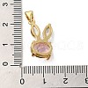 Rack Plating Brass Micro Pave Cubic Zirconia Pendants KK-P241-20G-02-3