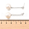 925 Sterling Silver Clear Cubic Zirconia Round Dangle Stud Earrings EJEW-L300-06P-5