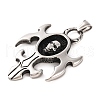 316 Surgical Stainless Steel Pendants Rhinestone Setting STAS-Z073-37AS-2