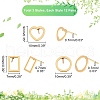 DICOSMETIC 36 Pair 3 Styles 304 Stainless Steel Rectangle & Heart & Flat Round Stud Earrings EJEW-DC0001-10-5