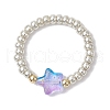 Glass Beads Stretch Rings RJEW-JR00822-4