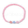 6Pcs 6 Colors Flower Acrylic Stretch Bracelets BJEW-JB10235-01-3