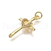 Brass Micro Pave Cubic Zirconia Pendants KK-Z100-35G-03-2