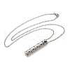 304 Stainless Steel Black Paw Print Column Keepsake Ashes Memorial Pendant Necklaces NJEW-P326-05P-4