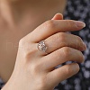 Non-Tarnish Hollow Out Lotus 304 Stainless Steel Finger Ring for Women RJEW-E073-06P-4
