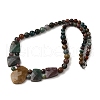 Natural Indian Agate Faceted Bib Graduated Beaded Necklaces for Women NJEW-B128-01E-4