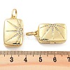 Brass Pave Clear Cubic Zirconia Pendants KK-U009-11B-G-3