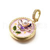 Brass Micro Pave Cubic Zirconia & Enamel Pendants KK-R222-10G-01-2