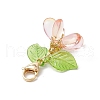 Flower Glass Pendants Decorations HJEW-MZ00213-02-5