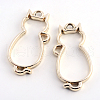 Rack Plating Alloy Kitten Open Back Bezel Pendants PALLOY-S047-01D-FF-1