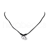 Round Shell Pearl Pendant Necklaces NJEW-JN04784-02-1