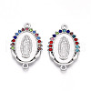 Alloy Rhinestone Connector Charms ALRI-T011-07-1