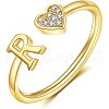 Adjustable Brass Rhinestone Cuff Rings FS-WG29D83-18-1