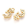 Brass Micro Pave Cubic Zirconia Charms KK-N261-104F-G-2