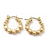 Ion Plating(IP) 304 Stainless Steel Round Beads Wrap Hoop Earrings with Enamel for Women EJEW-G293-16E-G-1