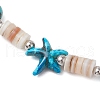 Sea Turtles and Starfish Natural Freshwater Shell Beads Bracelets BJEW-55.0-01-4