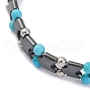 Synthetic Turquoise Beaded Bracelets BJEW-P339-03P-03-2