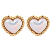 304 Stainless Steel Shell Heart Stud Earrings for Women EJEW-Z095-02G-4
