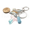 26Pcs Transparent Epoxy Resin & Transparent Acrylic & Faux Suede Tassel Keychain KEYC-JKC01202-20-4