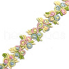 Flower Polyester Jacquard Ribbon X-FABR-PW0001-248F-1