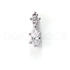 Chinese lute Shape Brass Micro Pave Clear Cubic Zirconia Nail Gems Set MRMJ-T015-40P-04-1