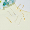 FIBLOOM 8Pcs 2 Color 925 Sterling Silver Extender Chains STER-FI0001-03-5