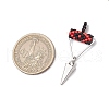 Cylinder Seed Beaded Eye Pendants PALLOY-MZ00650-04-2